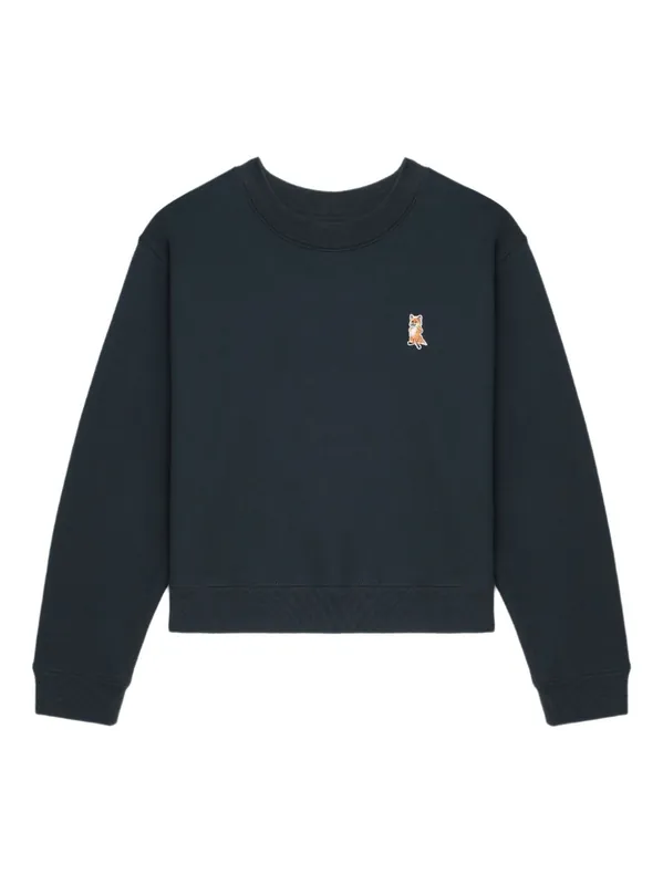 Lady Fox Cotton Cropped Sweatshirt - Maison Kitsuné