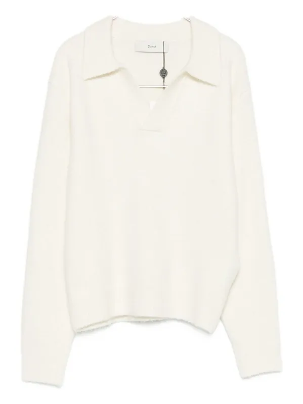 Wool Blend Polo Sweater - Dunst