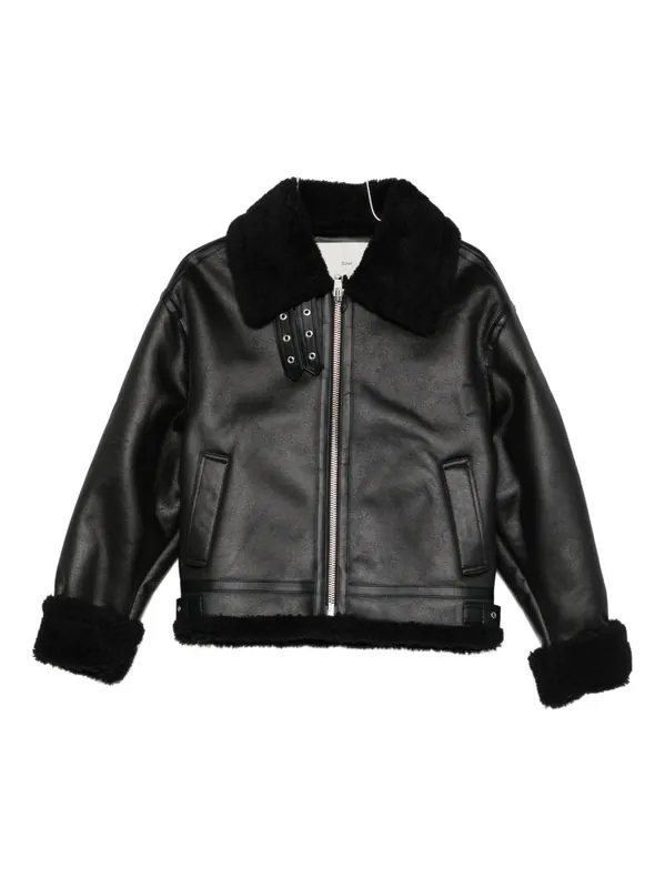 Faux Leather Shearling Jacket - Dunst