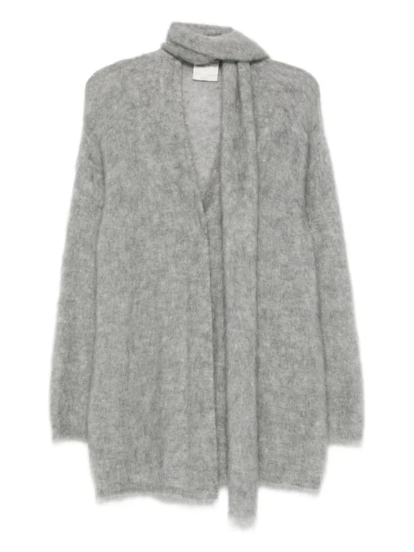 Wool Scarfed Cardigan - Forte_Forte