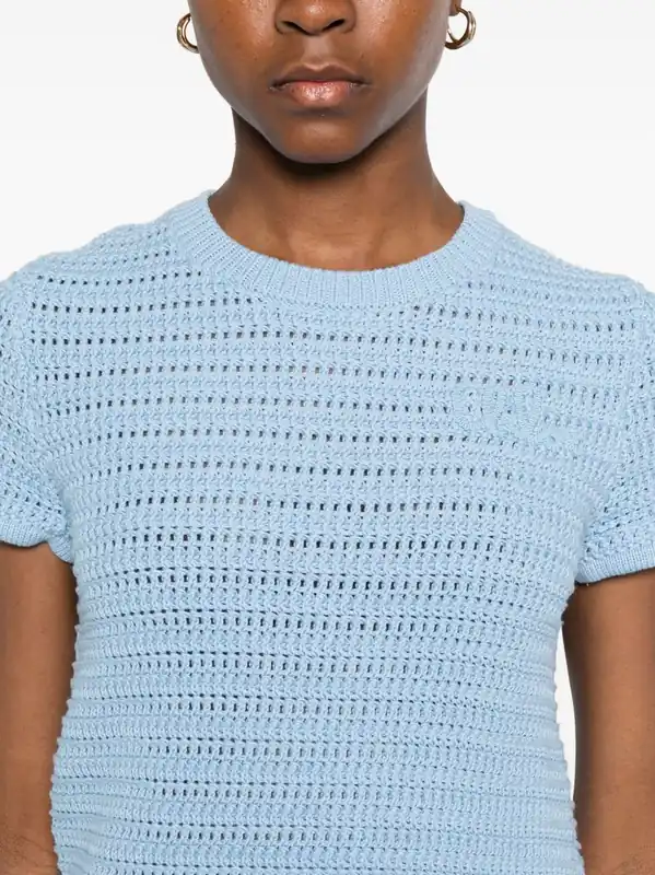 Cotton Knitted Top With Logo - Chloé