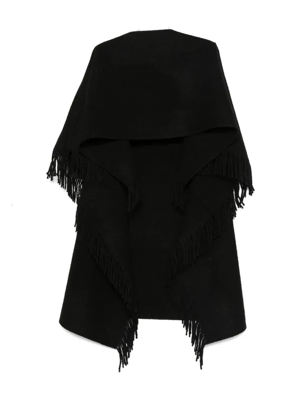 Fringed Wool Poncho - Toteme