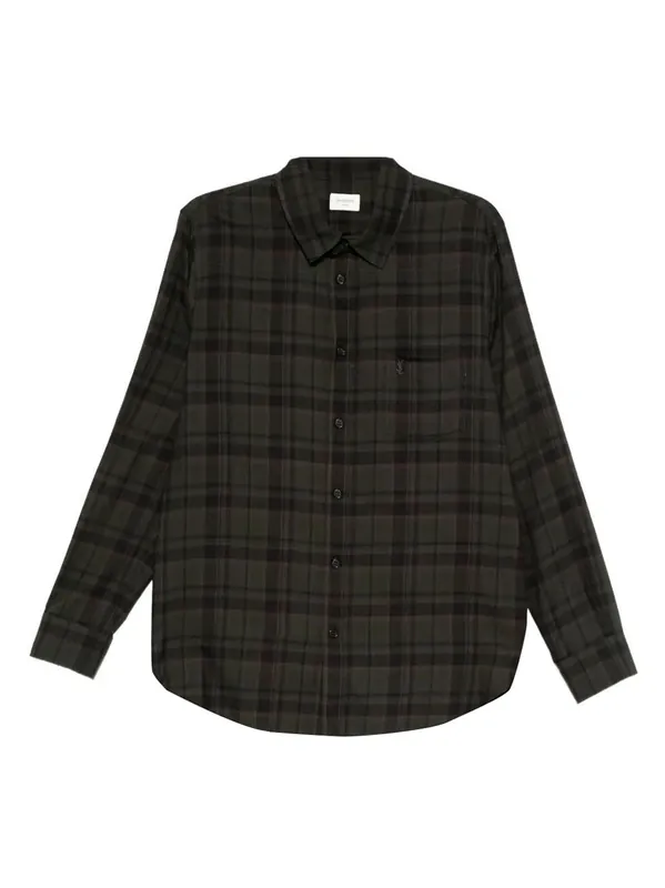 Cassandre Shirt In Cotton Check - Saint Laurent