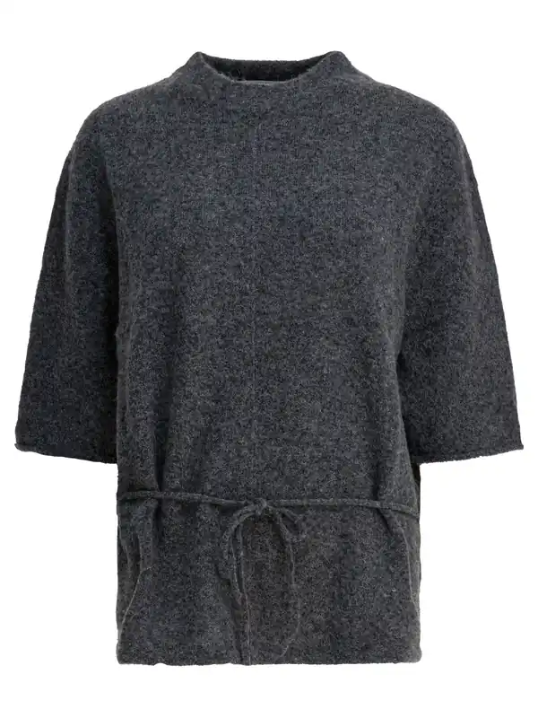 Wool-Blend Crew-Neck Sweater Knitwear Grey
