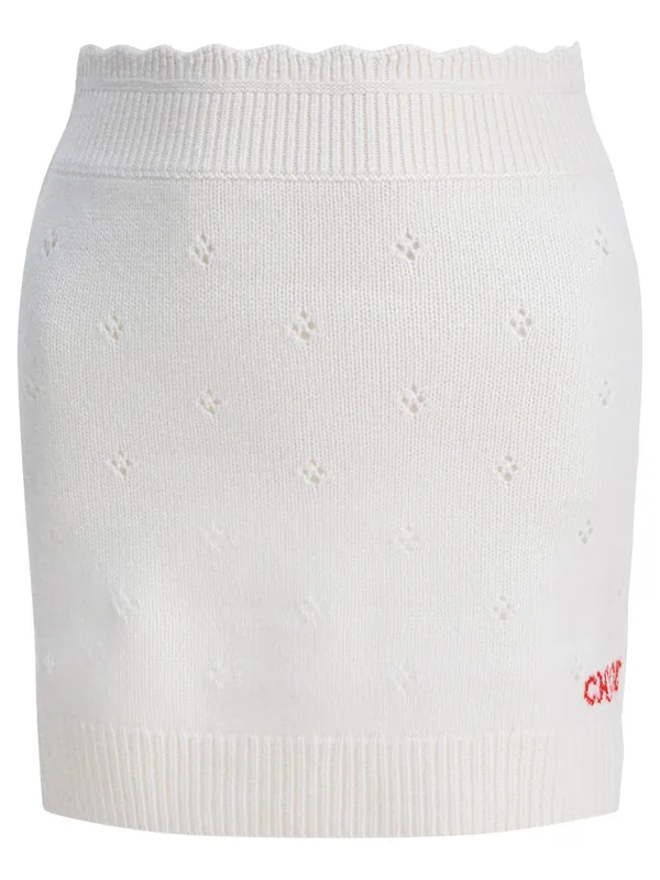 Openwork Wool And Cashmere Miniskirt Skirts White - Chloé
