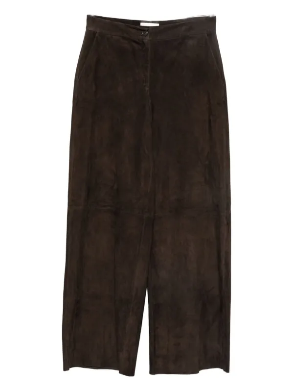 Leather Wide-Leg Trousers