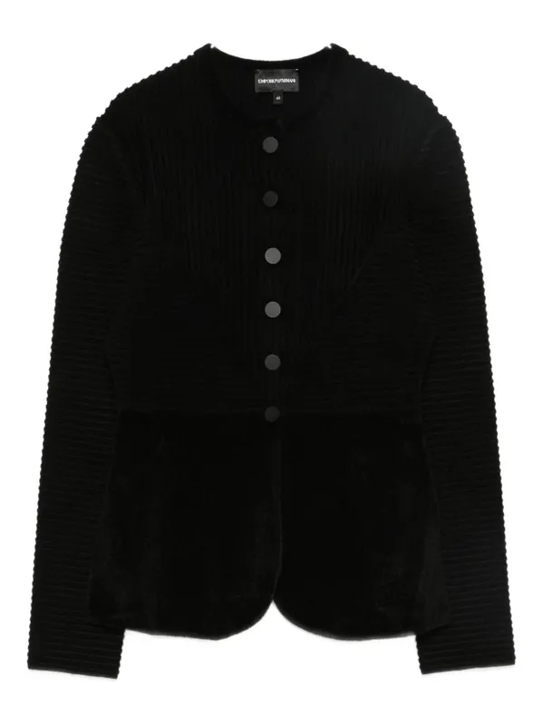 Buttoned Crewneck Jacket - Emporio Armani
