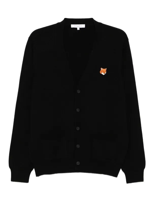 Fox Head Wool Cardigan - Maison Kitsuné