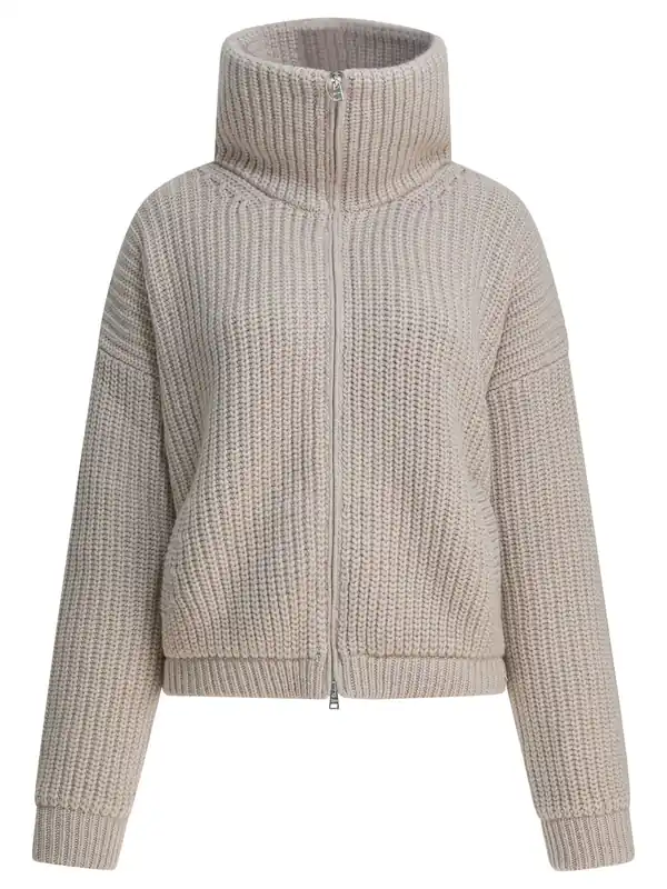 Virgin Wool Cardigan Knitwear Beige - Herno
