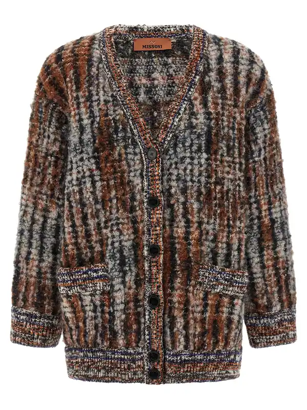 Bouclé Wool Cardigan Sweaters And Cardigans Multicolor - Missoni