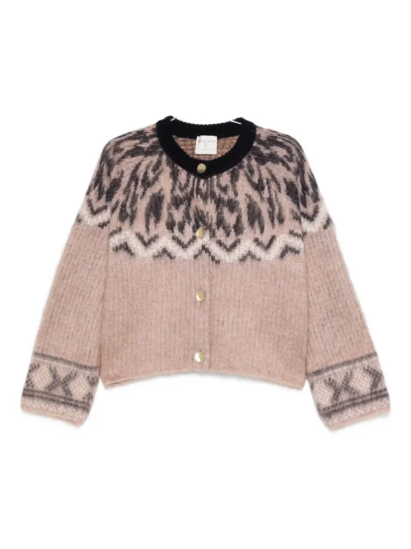 Wool Jacquard Cardigan - Forte_Forte