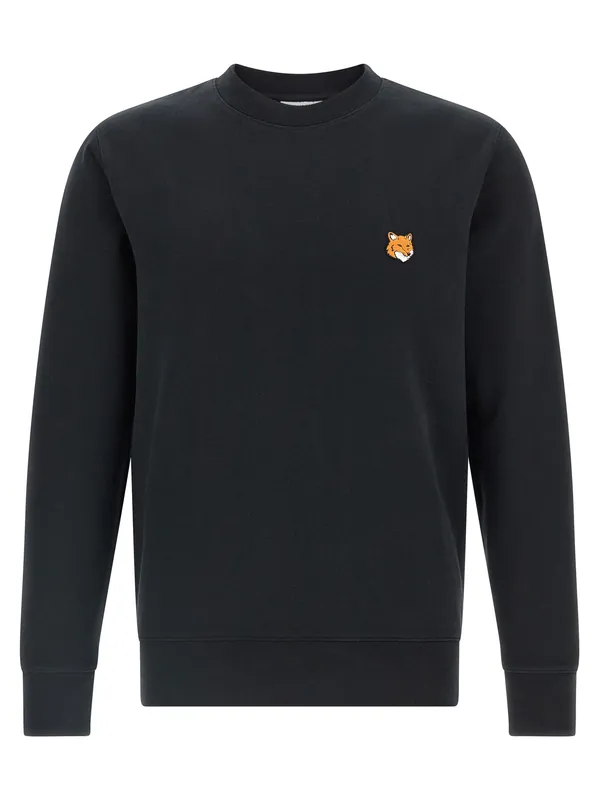 Fox Head Sweatshirt Black - Maison Kitsuné