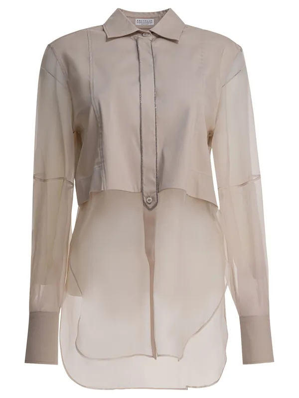 Layered Shirt Shirts Grey - Brunello Cucinelli