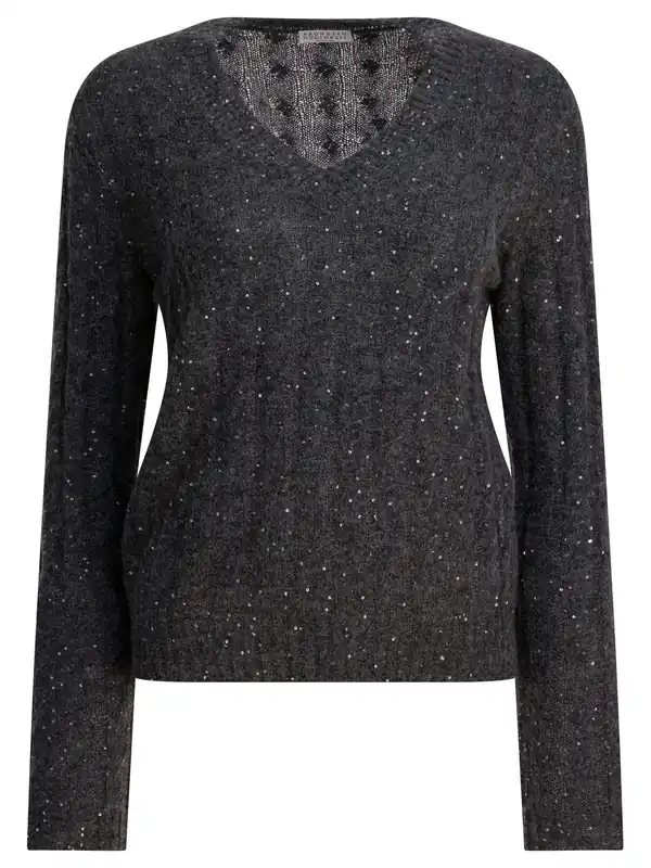 Dazzling Cable Knitwear Blue - Brunello Cucinelli