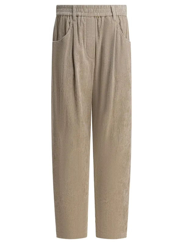 Baggy Pants Trousers Beige - Brunello Cucinelli
