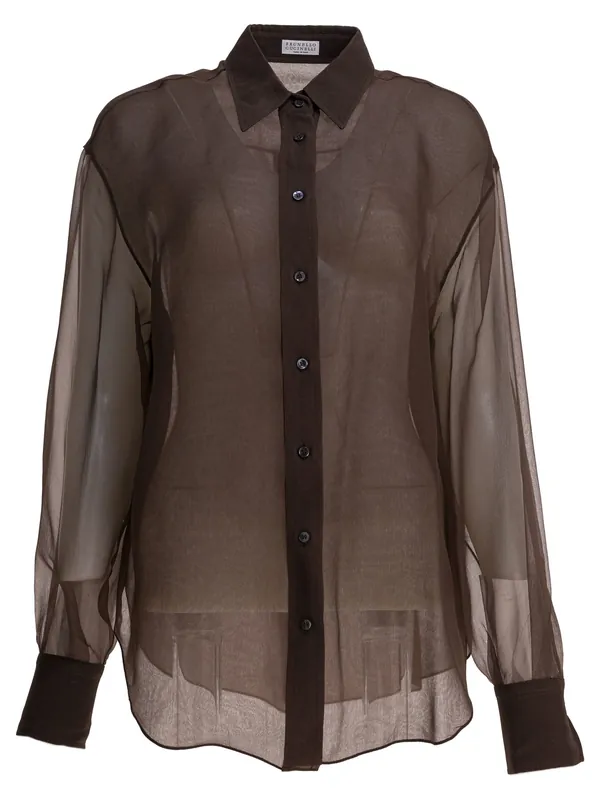 Crispy Shirts Brown - Brunello Cucinelli