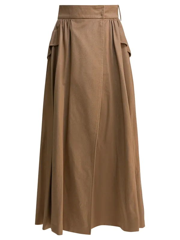 Draped Wrap Midi Skirt Skirts Brown - Max Mara