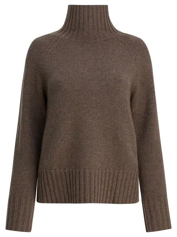 Wool And Cashmere Turtleneck Sweater Knitwear Brown - Max Mara S