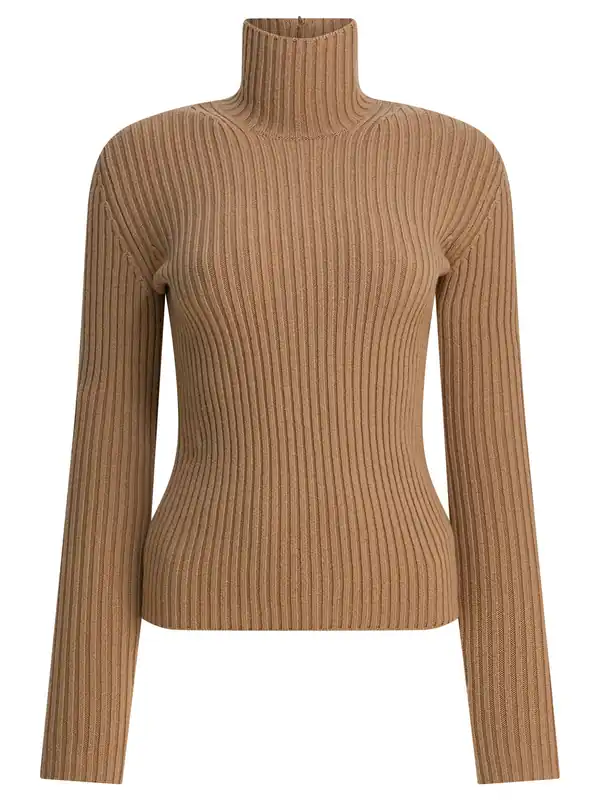 Wool And Cashmere Turtleneck Sweater Knitwear Beige - Max Mara