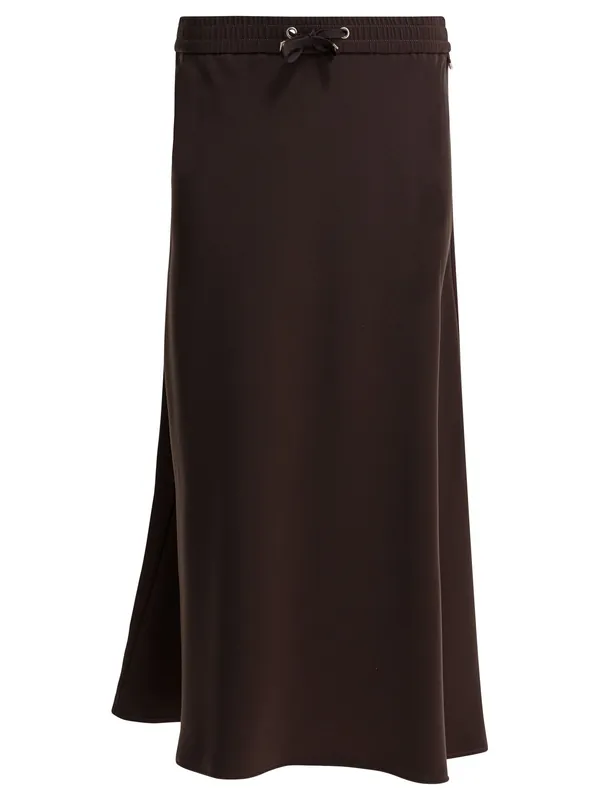 Matte Satin Midi Skirt Skirts Brown - Herno