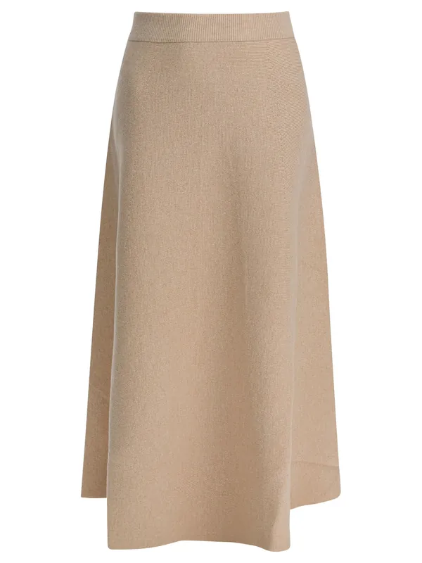 Wool And Cashmere Flared Skirt Skirts Beige - Max Mara