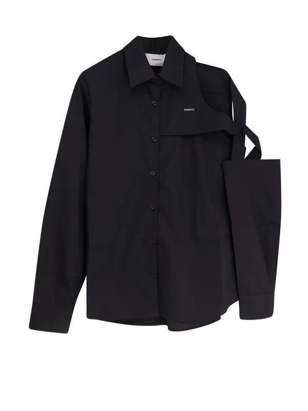 Cotton Shirt With Metal Lettering Logo - Coperni