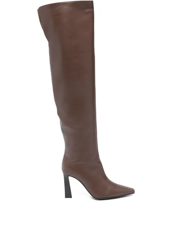 Janiee Leather Heel Boots - Giuseppe Zanotti