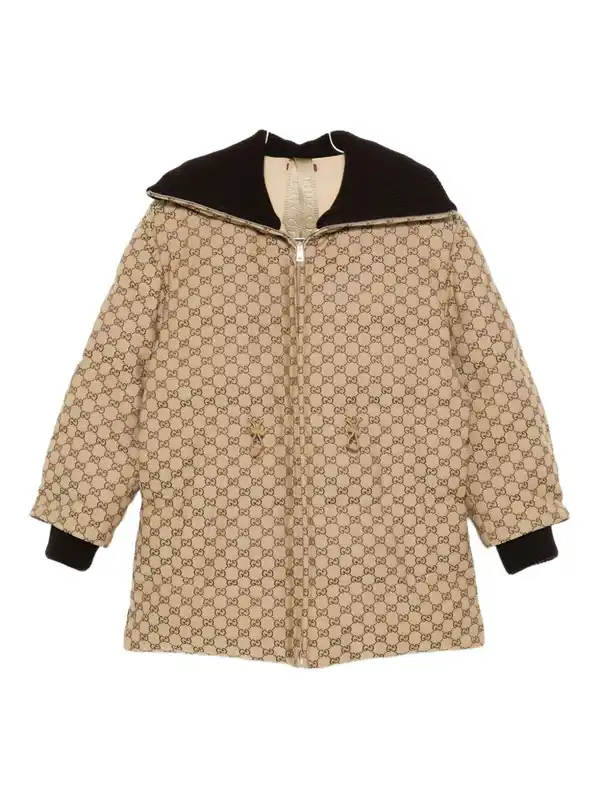 Gg Canvas Parka Coat - Gucci