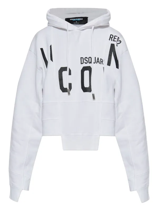 Cotton Cropped Hoodie - Dsquared2
