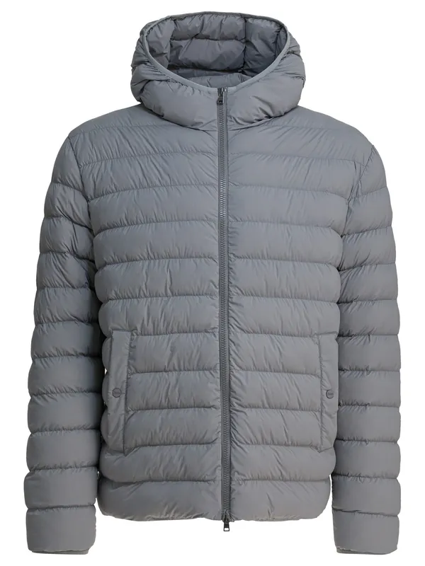 Nylon Down Jacket Jackets And Coats Grey - Herno