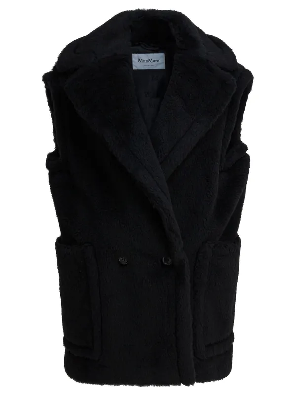 Sleeveless Teddy Jacket In Alpaca And Wool Jackets And Coats Black - Max Mara