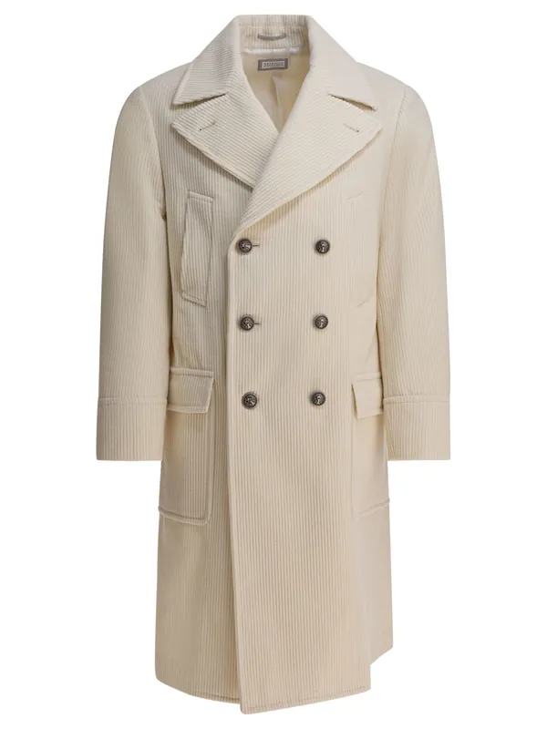Velvet Coat Jackets And Coats White - Brunello Cucinelli