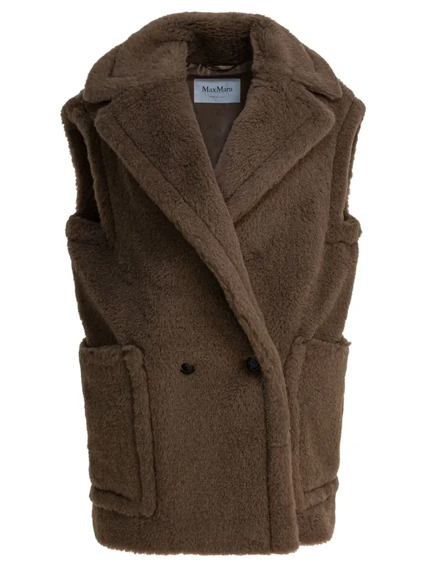 Sleeveless Teddy Jacket In Alpaca And Wool Jackets And Coats Brown - Max Mara