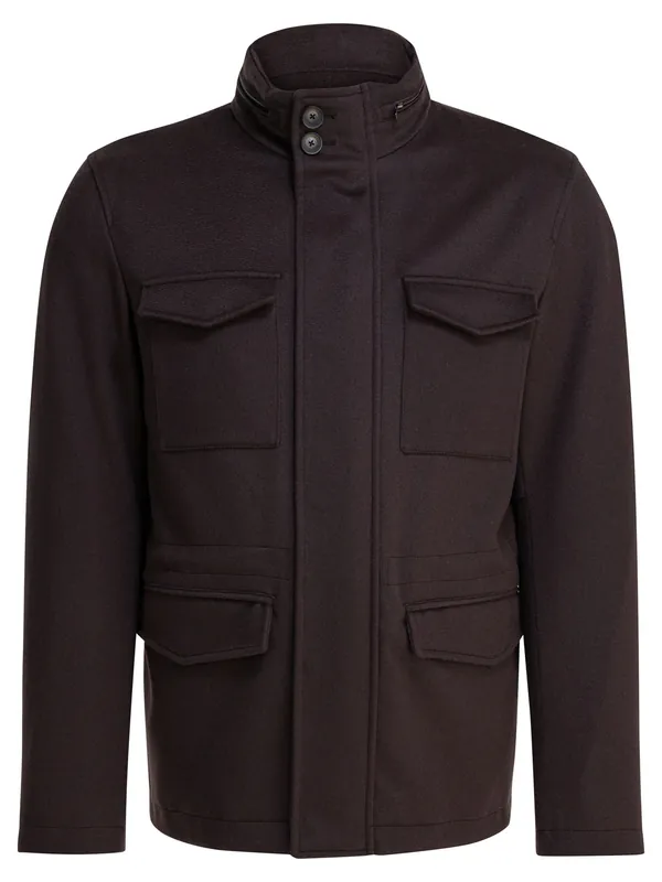 Wool And Cashmere Short Coat Jackets And Coats Brown - Herno