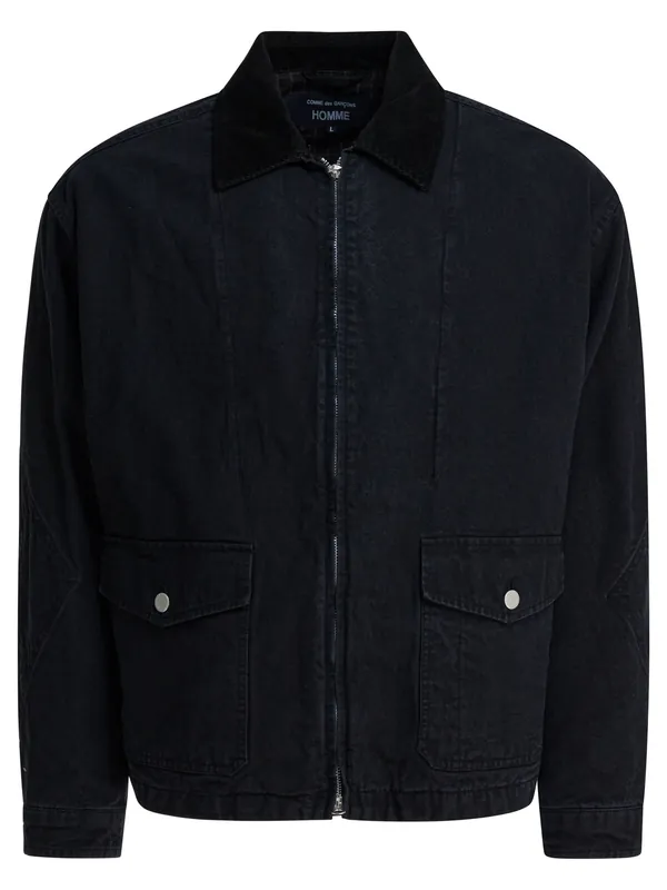 Denim Jacket With Zipper Jackets And Coats Black - Comme Des Garçon