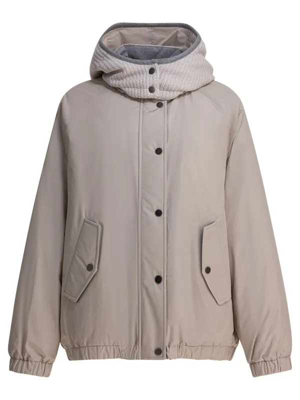 Taffeta Quilt Jacket Jackets And Coats Grey - Brunello Cucinelli