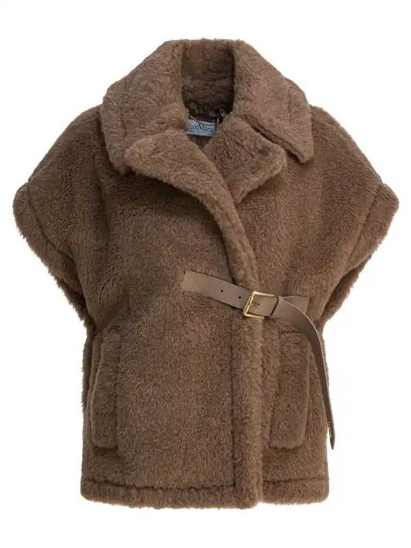 Teddy Cape Made Of Alpaca And Cashmere Jackets And Coats Brown - Max Mara