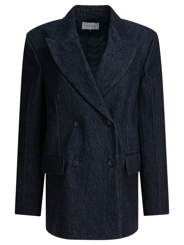 Oversized Double-Breasted Blazer Jackets And Coats Blue