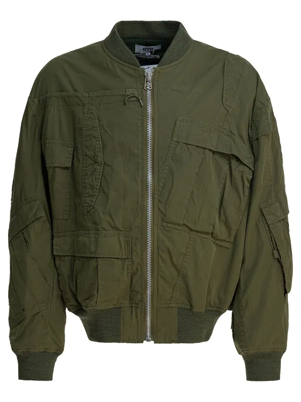 Cotton And Nylon Bomber Jacket Jackets And Coats Green - Junya Watanabe Man