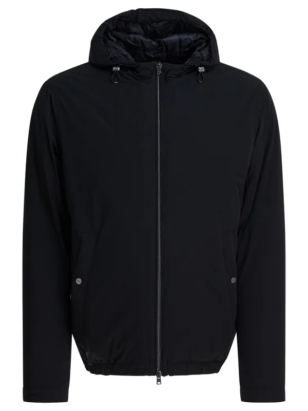 Short Down Jacket With Hood Jackets And Coats Black - Herno