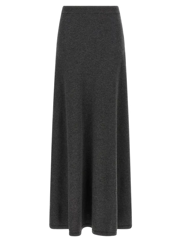Maxi Wool Skirt Skirts Gray - Balenciaga