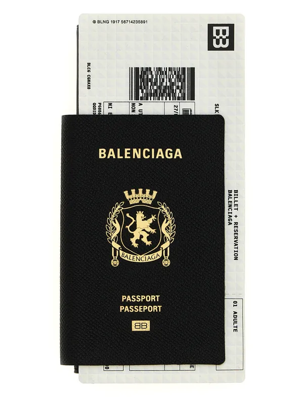 Passport Lungo 1 Biglietto Wallets And Card Holders Black - Balenciaga