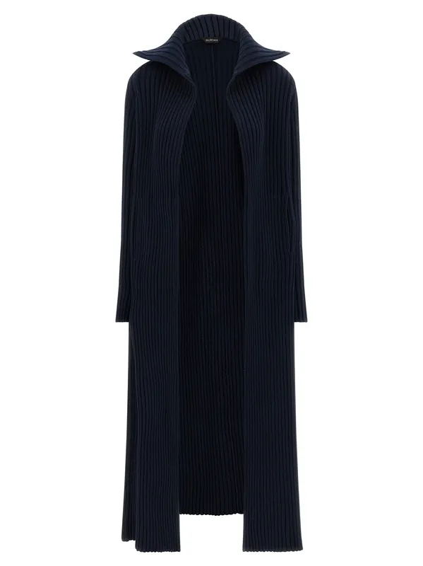 Ribbed Cardigan Sweaters And Cardigans Blue - Balenciaga