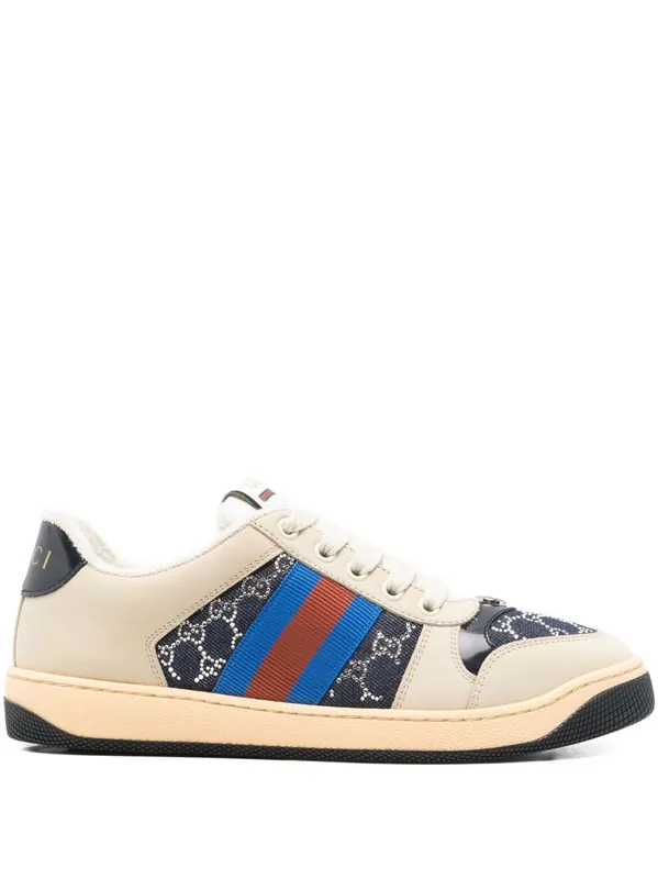 Screener Sneakers With Gg Crystals - Gucci