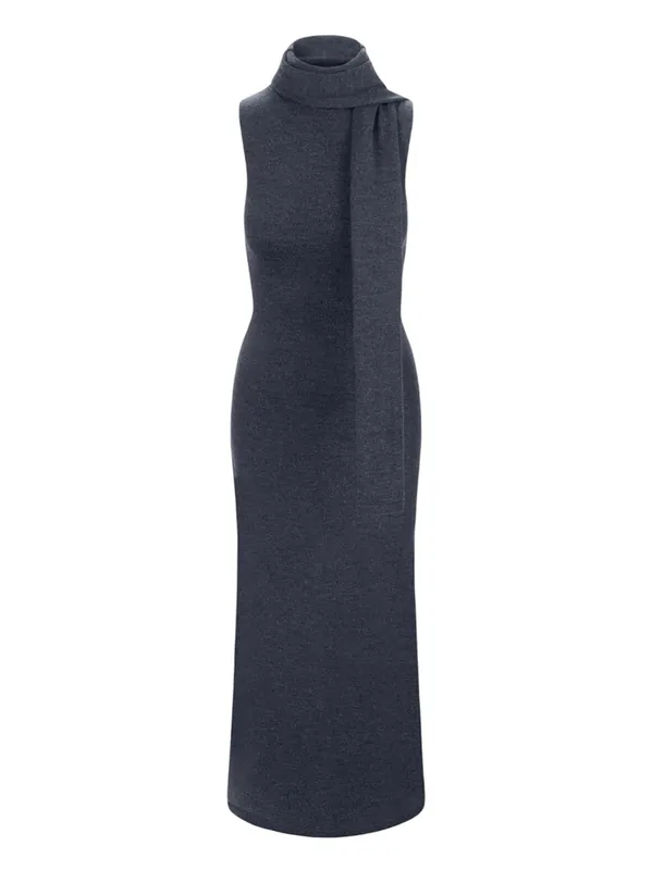 Canal Midi Dress In Charcoal - Staud