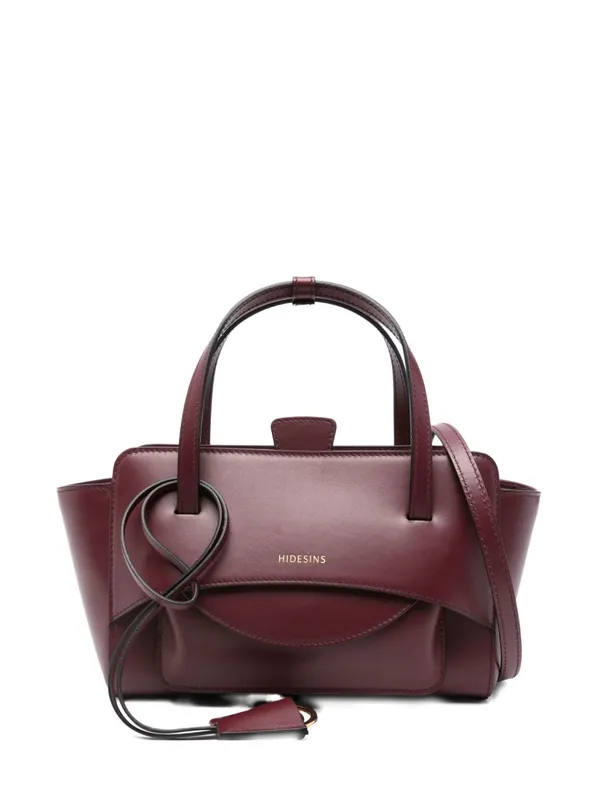 Flap Small Leather Tote Bag - Hidesins
