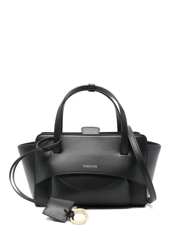 Flap Small Leather Tote Bag - Hidesins