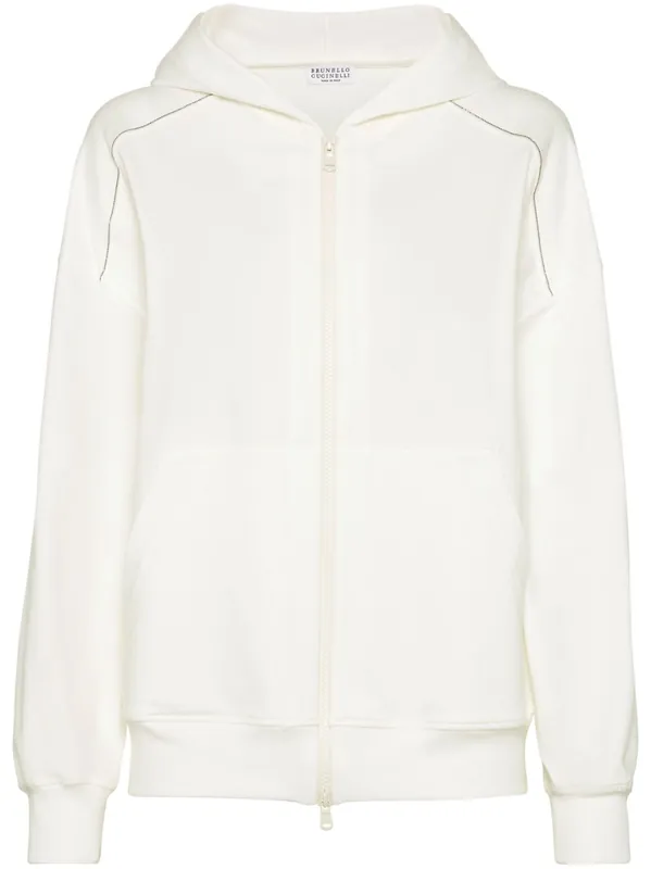 Cotton Zipped Hoodie - Brunello Cucinelli
