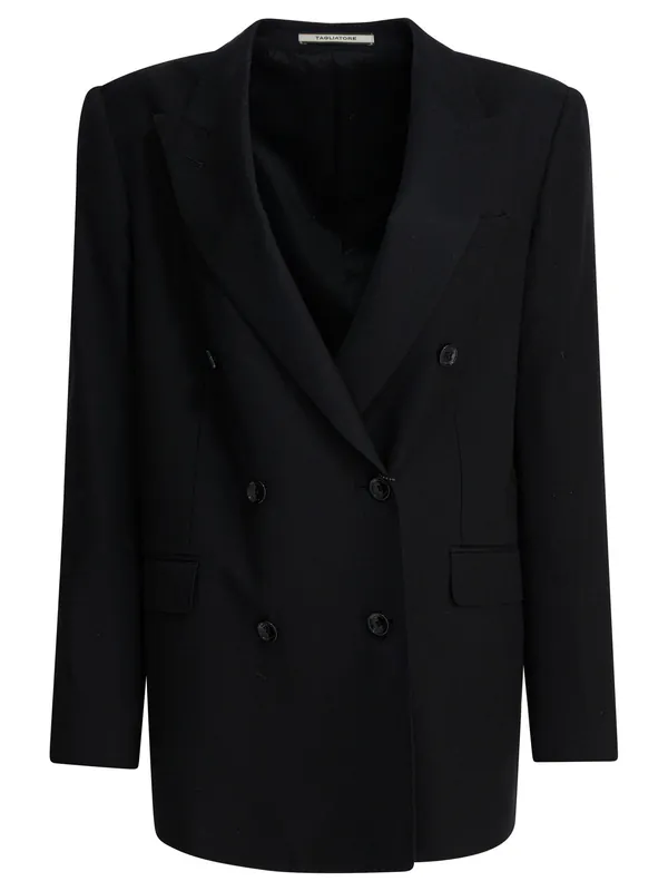 Double-Breasted Blazer Jackets And Coats Black