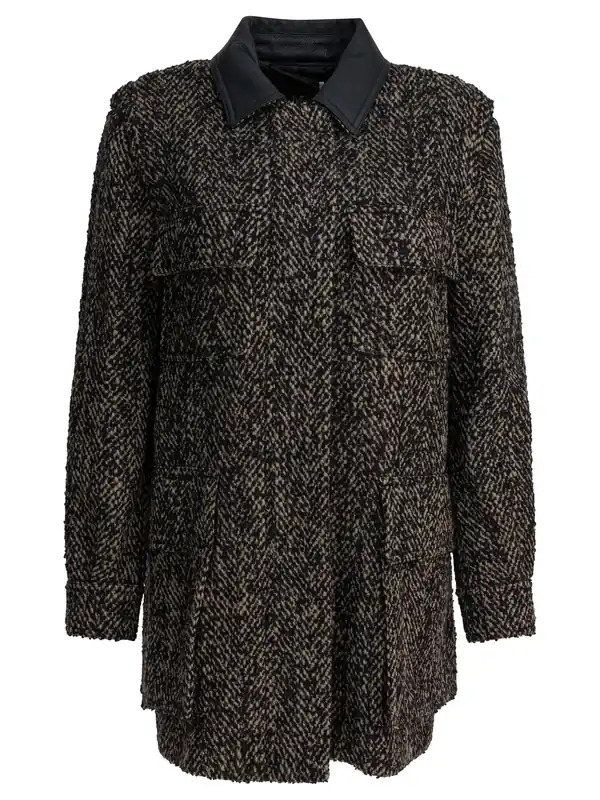 Tweed Wool Coat Jackets And Coats Brown - Max Mara